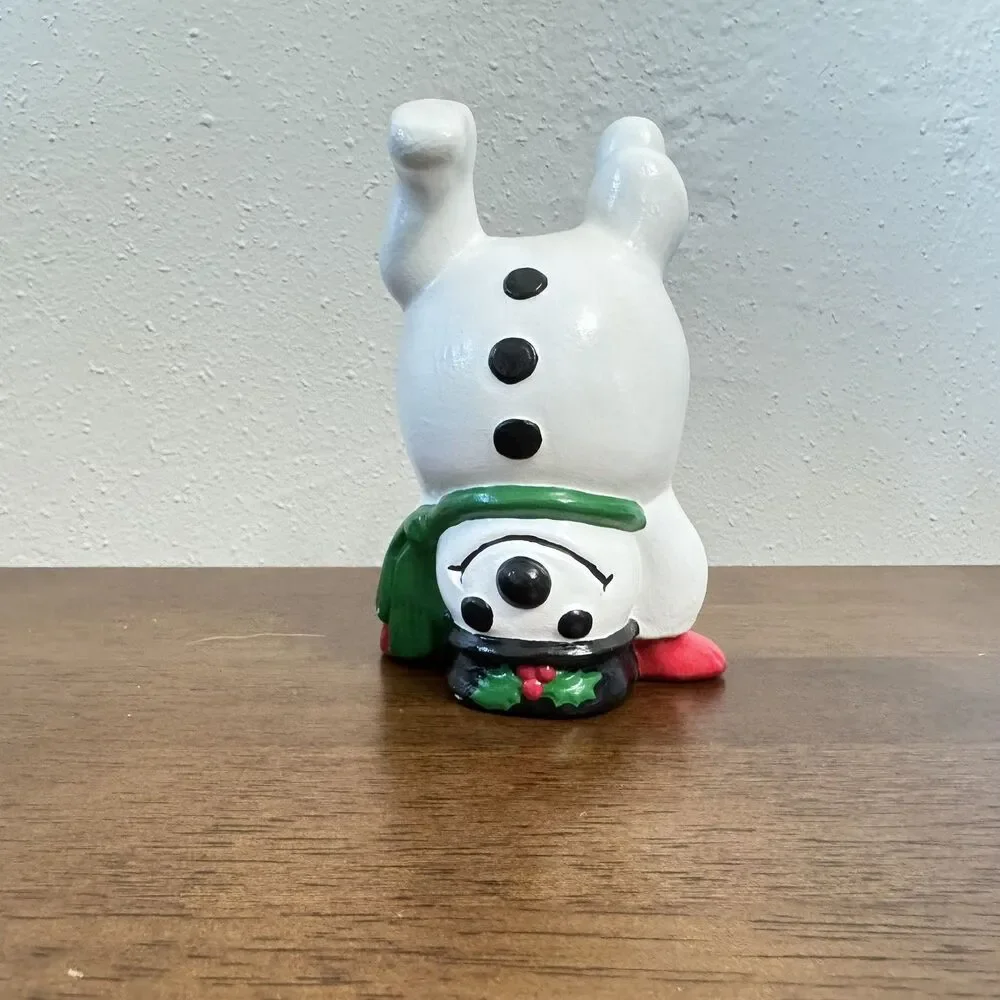 Vintage Arnels Ceramic Tumbling Snowmen Set Of 4 - 1987 Mold